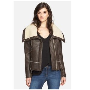 Sam Edelman Teddy Faux Shearling Moto Jacket